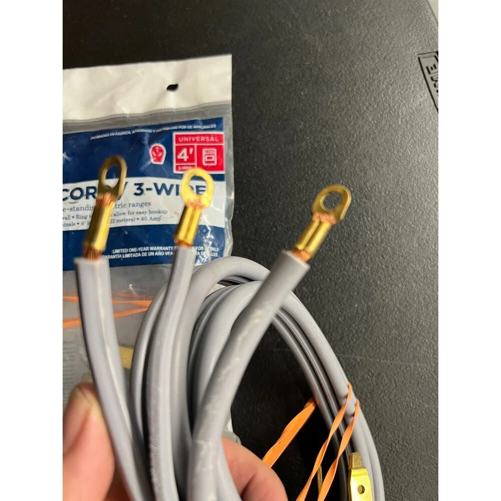 4' GE Electric Range Power Cord 3 Wire 3 Prong 40 Amp Appliances WX09X10006